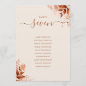 Plan de table automnal rustique numéro de table (Devant)