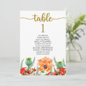 Plan de table Carte de table Calligraphie charmant (Debout devant)
