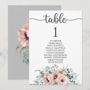 Plan de table carte de table calligraphie charmant