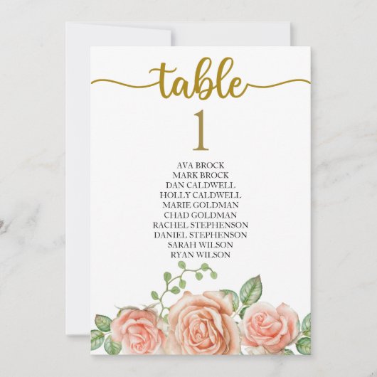 Plan de table Carte de table Calligraphie charmant (Devant)