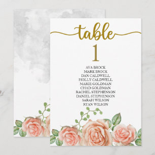 Plan de table carte de table calligraphie charmant