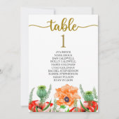 Plan de table Carte de table Calligraphie élégante (Devant)