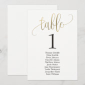 Plan de table Carte de table Calligraphie élégante (Devant / Derrière)