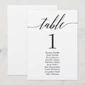 Plan de table carte de table individuelle écriture (Devant / Derrière)