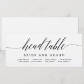 Plan de table carte de tête - Écriture moderne (Devant / Derrière)