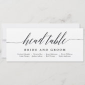 Plan de table carte de tête - Écriture moderne (Devant)