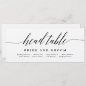 Plan de table carte de tête - Écriture moderne (Devant / Derrière)