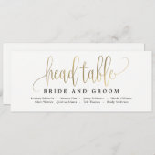 Plan de table carte de tête - Jolie calligraphie (Devant / Derrière)