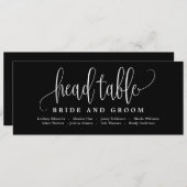 Plan de table carte de tête - Jolie calligraphie (Devant / Derrière)