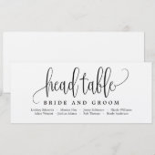 Plan de table carte de tête - Jolie calligraphie (Devant / Derrière)