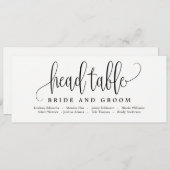 Plan de table carte de tête - Jolie calligraphie (Devant / Derrière)