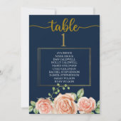 Plan de table carte table Navy Blue Gold Blush (Devant)