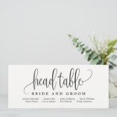 Plan de table carte tête - Jolie calligraphie (Debout devant)