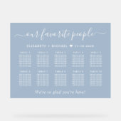 Plan de table chic 10 tables bleu poussiéreux pour (Recto)