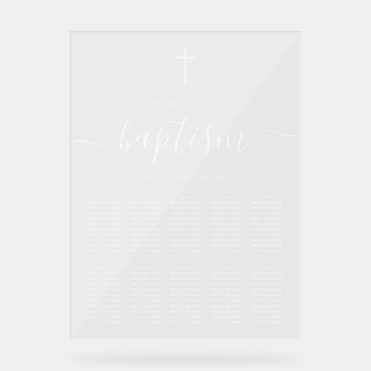 Plan de table de baptême de garçon ou de fille (Recto)