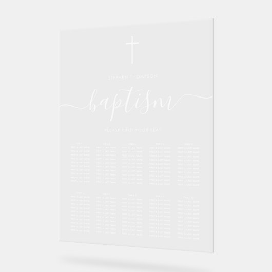 Plan de table de baptême de garçon ou de fille (Angle)