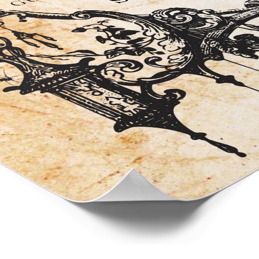 Plan de table de cadre gothique Poster Mariage Siè (Coin)