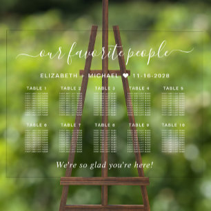 Plan de table de mariage 10 tables transparent