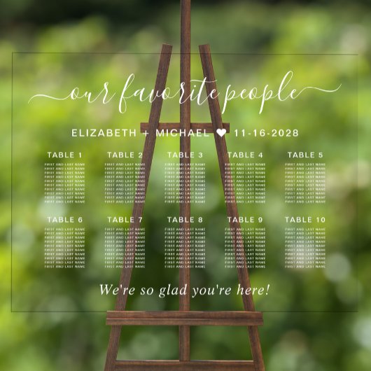 Plan de table de mariage 10 tables transparent