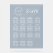 Plan de table de mariage à monogramme élégant à fe (Recto)