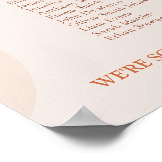 Plan de table de mariage abstrait signe affiche (Coin)