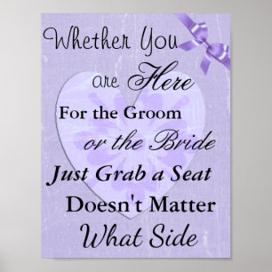 Plan de table de mariage, affiche "où que vous soy