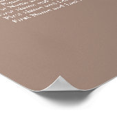 Plan de table de mariage affiche Taupe 10 (Coin)