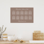 Plan de table de mariage affiche Taupe 10 (Cuisine)