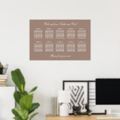 Plan de table de mariage affiche Taupe 10 (Bureau à domicile)