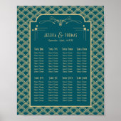 Plan de table de mariage Art Déco Gatsby des année (Devant)