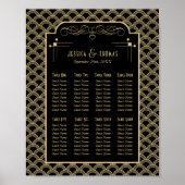 Plan de table de mariage Art Déco Gatsby des année (Devant)