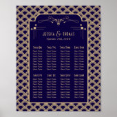 Plan de table de mariage Art Déco Gatsby des année (Devant)