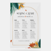 Plan de table de mariage aux fleurs tropicales élé (Recto)