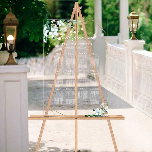 Plan de table de mariage avec 12 tables de verdure