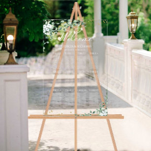 Plan de table de mariage avec 12 tables et verdure