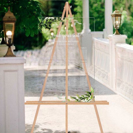 Plan de table de mariage avec 12 tables et verdure