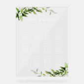 Plan de table de mariage avec 12 tables et verdure (Recto)
