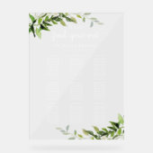 Plan de table de mariage avec 9 tables et verdure (Recto)