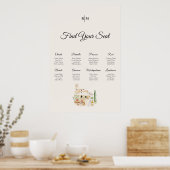 Plan de table de mariage avec affiche de tableau d (Cuisine)