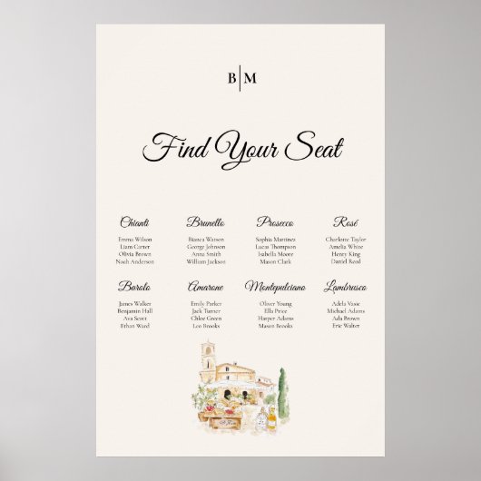 Plan de table de mariage avec affiche de tableau d (Devant)