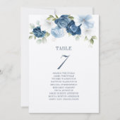 Plan de table de mariage avec numéro de table flor (Devant)