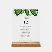 Plan de table de mariage avec verdure tropicale (Recto)