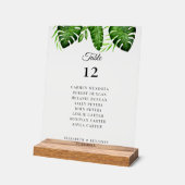 Plan de table de mariage avec verdure tropicale (Angle)
