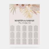 Plan de table de mariage botanique boho neutre (Recto)