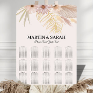 Plan de table de mariage botanique boho neutre