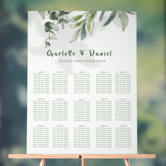 Plan de table de mariage botanique moderne organiq (Neutre)