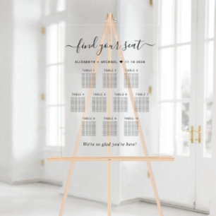 Plan de table de mariage chic pour 10 tables