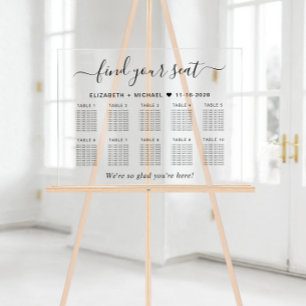 Plan de table de mariage chic pour 10 tables
