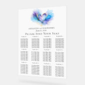Plan de table de mariage coeur abstrait bleu viole (Angle)