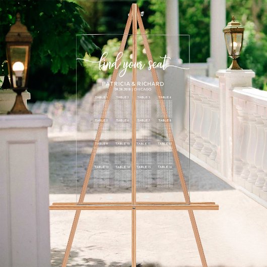 Plan de table de mariage élégant